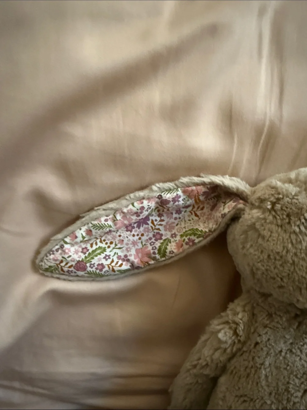 Jellycat Blossom Beige Plush Bunny with Floral Inner Ears